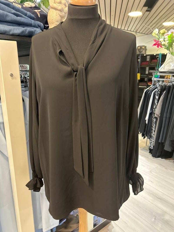 Only M 234.84 Tuniek met roezel mouw Nero