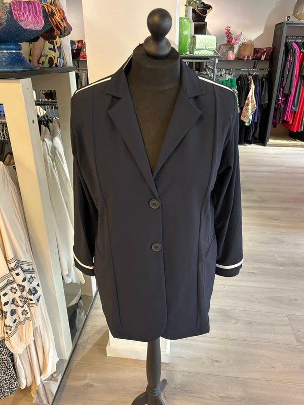 Only M Pique Blazer kort Blauw 2 knopen