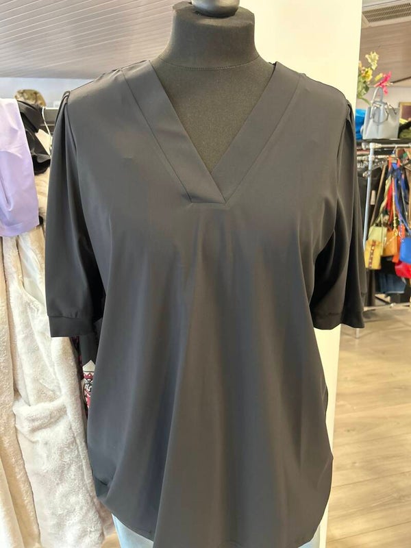 Only M 063 Shirt V hals Pofmouw Zwart