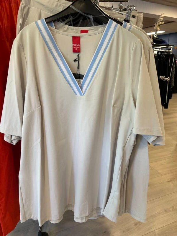Only M 064 Shirt V hals Pique Carrara