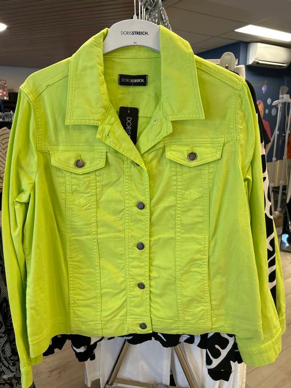 Doris Streich jeans jacket limoen