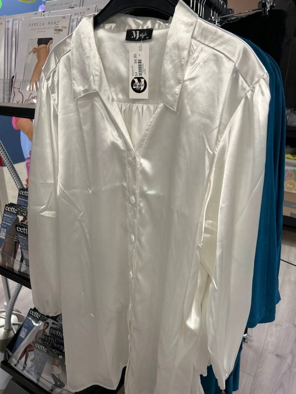 MJ Celeste Blouse UNi wit Glans