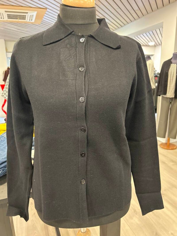 Only M 233.54 Gilet Kraag Brei Nero