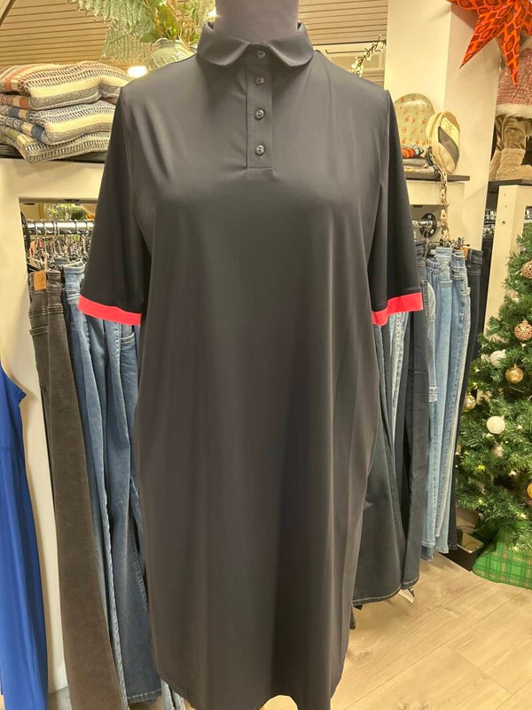 Only M 093 Jurk Polo Navy/Fluor Pink