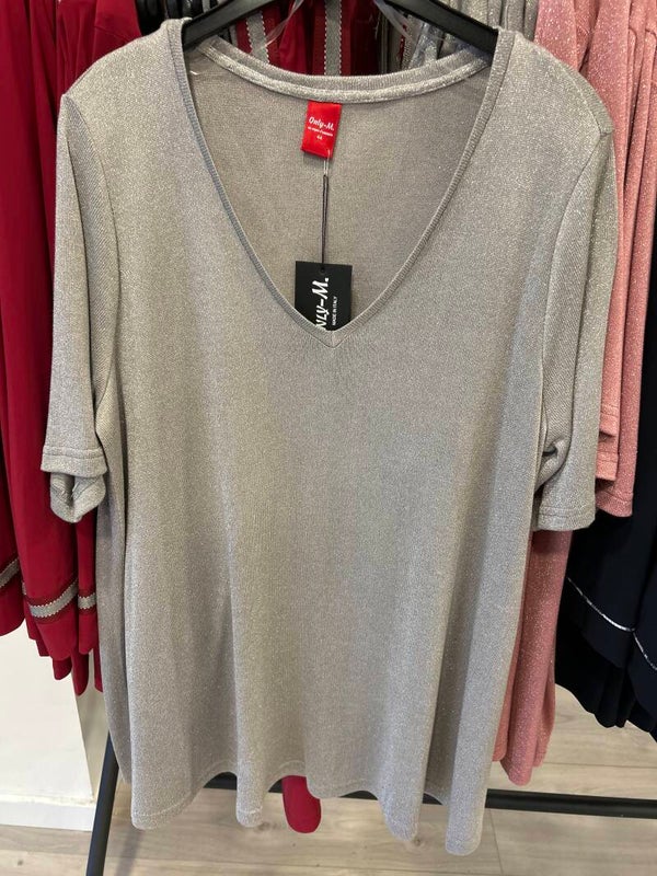 Only M V hals Glitter Special Made Zilver