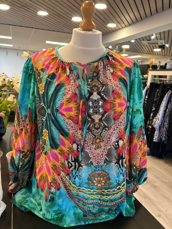 Only M 230.06 Tuniek Ibiza Stampa Snake Azzuro