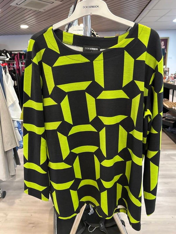 Doris Streich 317143 Sweater Blok Groen/Zwart