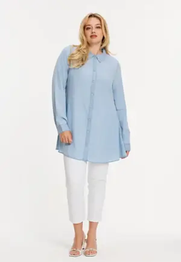 Yoek 361356  Blouse Indigo Lyocel