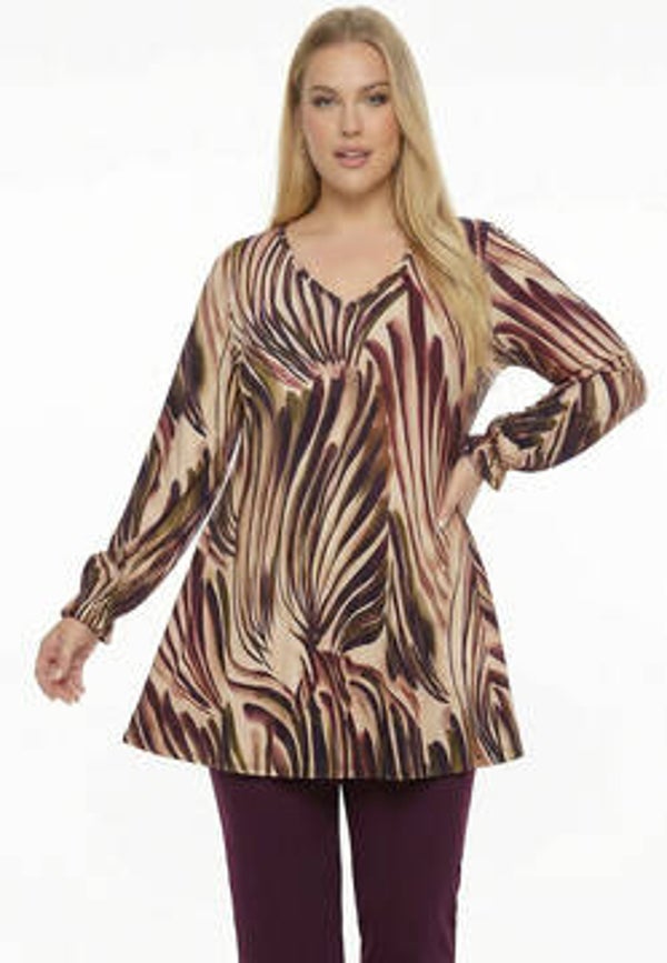 Yoek 38429 Aquarello tunic wide bottom