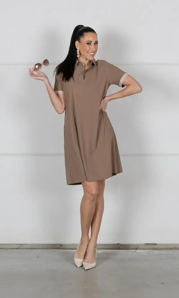 Only M 093 Polo Jurk Cappucino/Sabbia