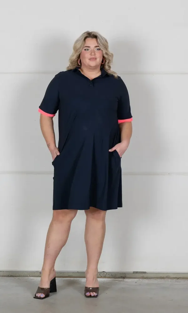 Only M 093 Polo Jurk Nero/Bianco