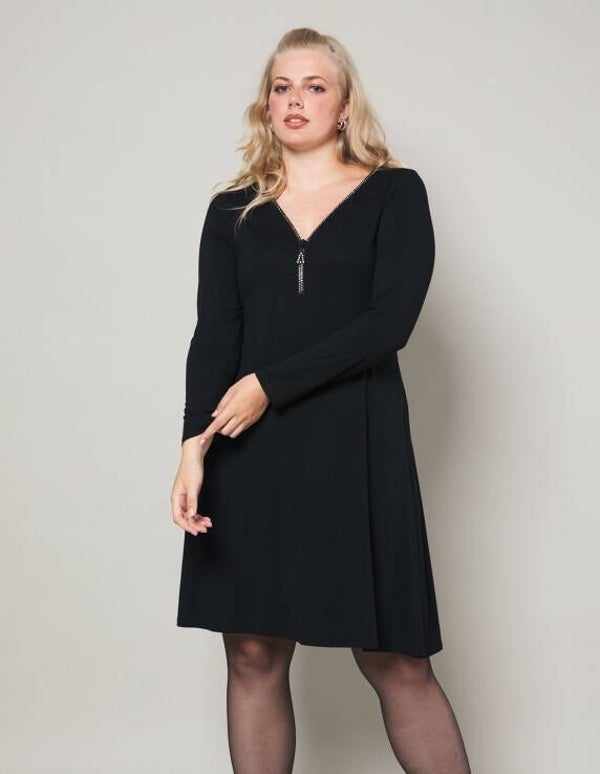 Anvito Plain Viena Dress Black 5053