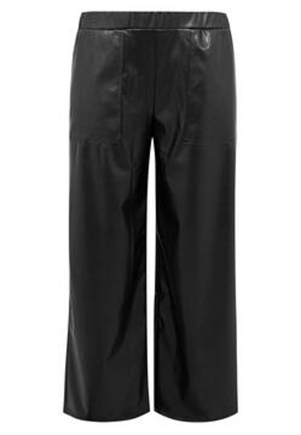 Yoek WL195571 Wijde broek Faux lederlook zwart