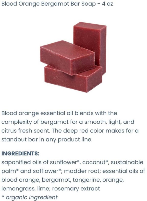 Blood Orange Bergamot Bar Soap - 4oz