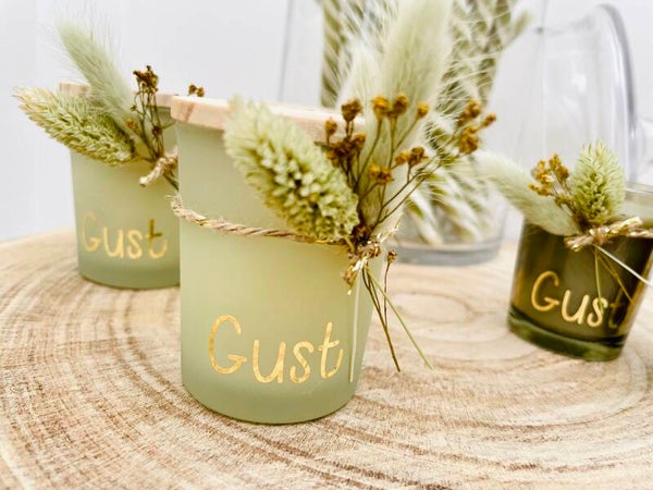 Geurkaars met houten deksel