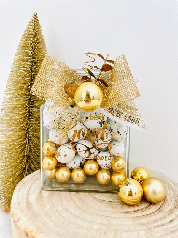 Glazen voorraadpot met deksel