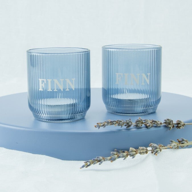 Geribbeld theelichtglaasje