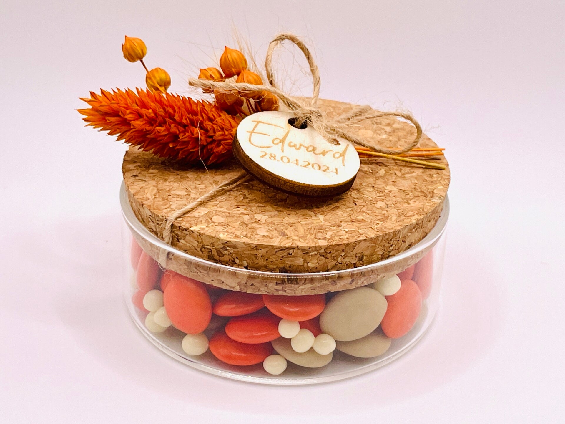 Laag potje met kurkdeksel