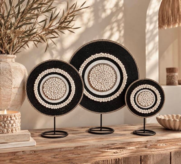 Schelpenketting circle zwart