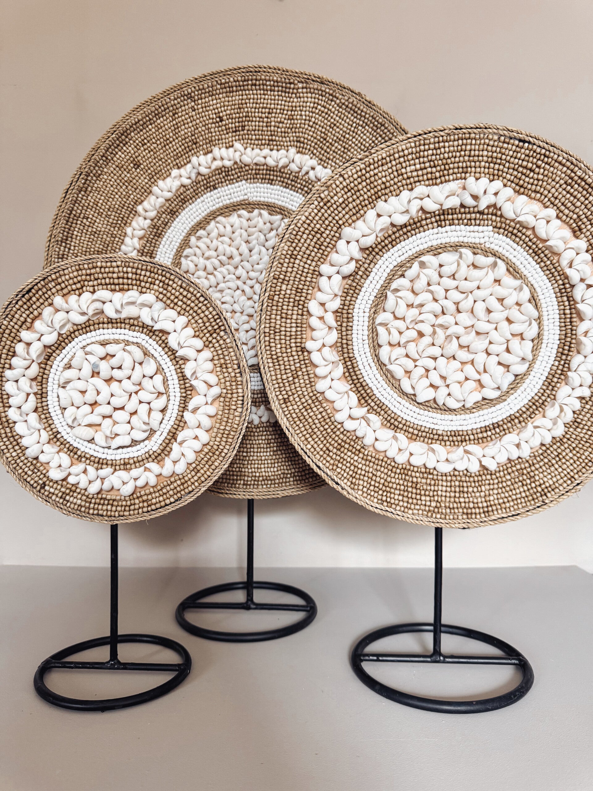 Schelpenketting circle beige