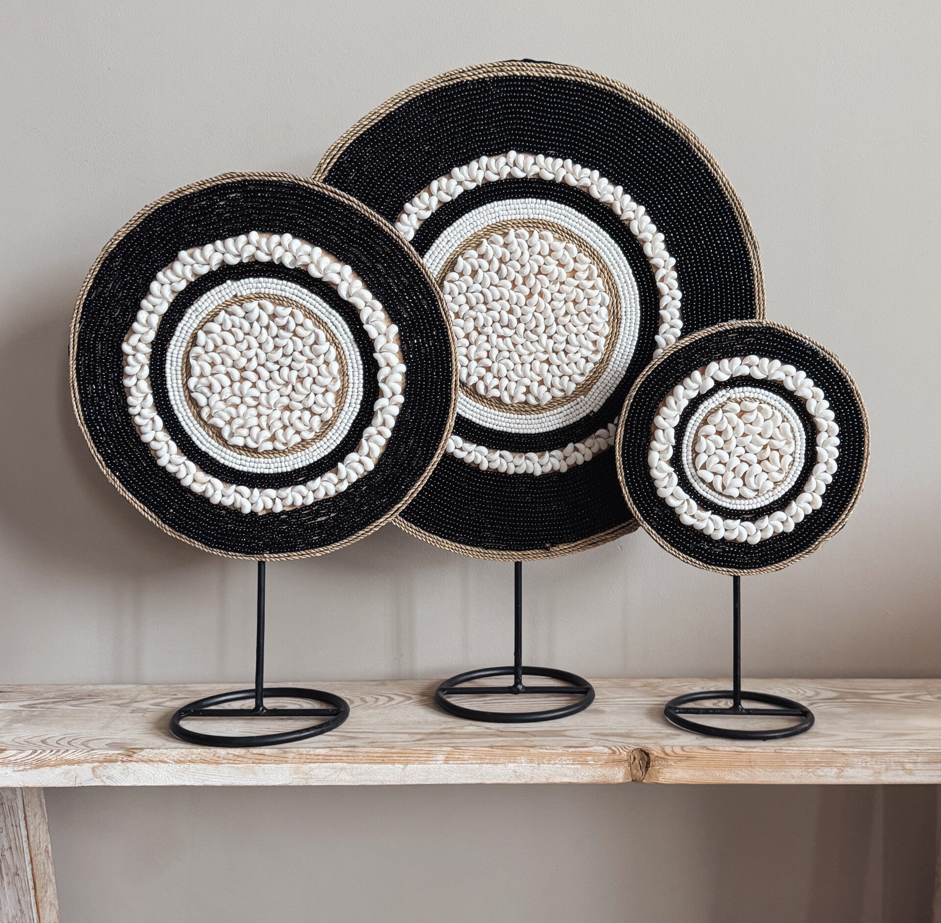Schelpenketting circle zwart