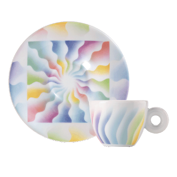4 espresso kop en schotels Judy Chicago