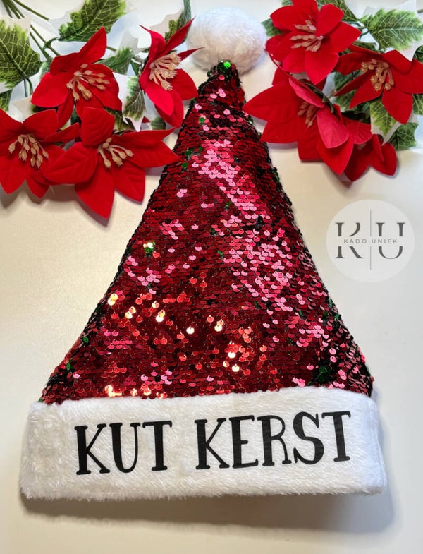 Kerstmuts met Pailletten - Kut Kerst kerstmuts