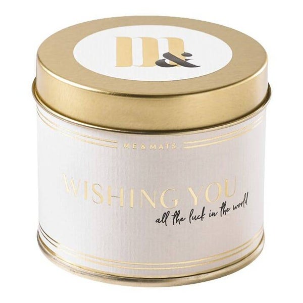 Tinnen geurkaars - Wishing you all the luck in the world