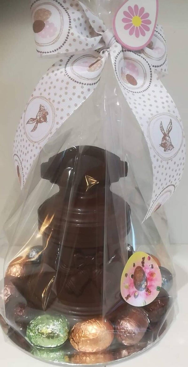 Klok fondant 15 cm met mengeling paaseitjes