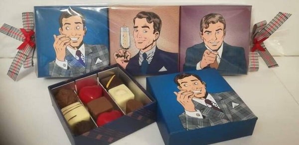 3 nostalgische doosjes gevuld met pralines