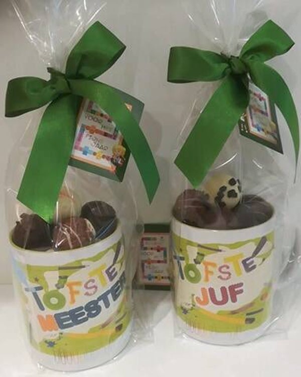 Tas voor de meester  gevuld met pralines