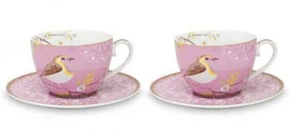 2 tassen met ondertas PIP studio roos in geschenkdoos