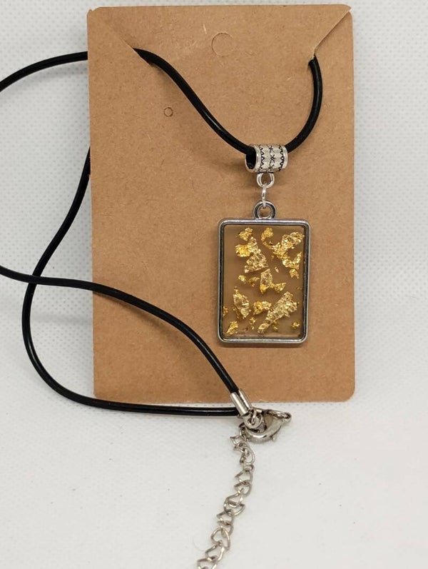 Golden Flakes Pendant Necklace