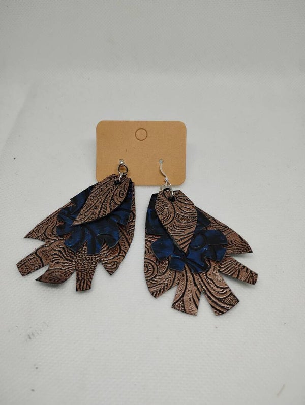 Embossessed and Layered Unique Earrings