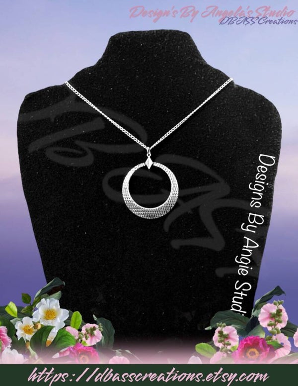 Black Silver Crescent Necklace