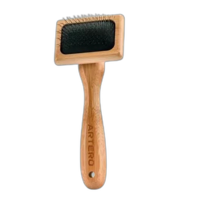 Kleine slickerborstel in hout