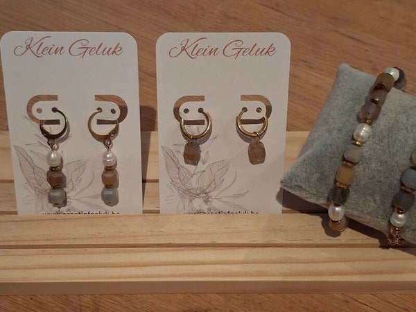 Perzische golf lijn agaat oorbellen