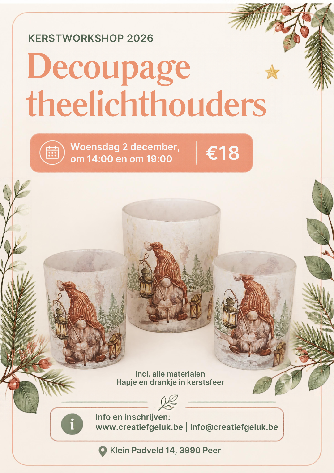 Decoupage theelichthouders