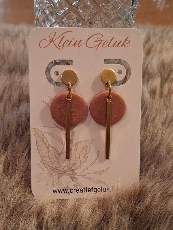 Polymeerklei oorbellen Rosé staafjes