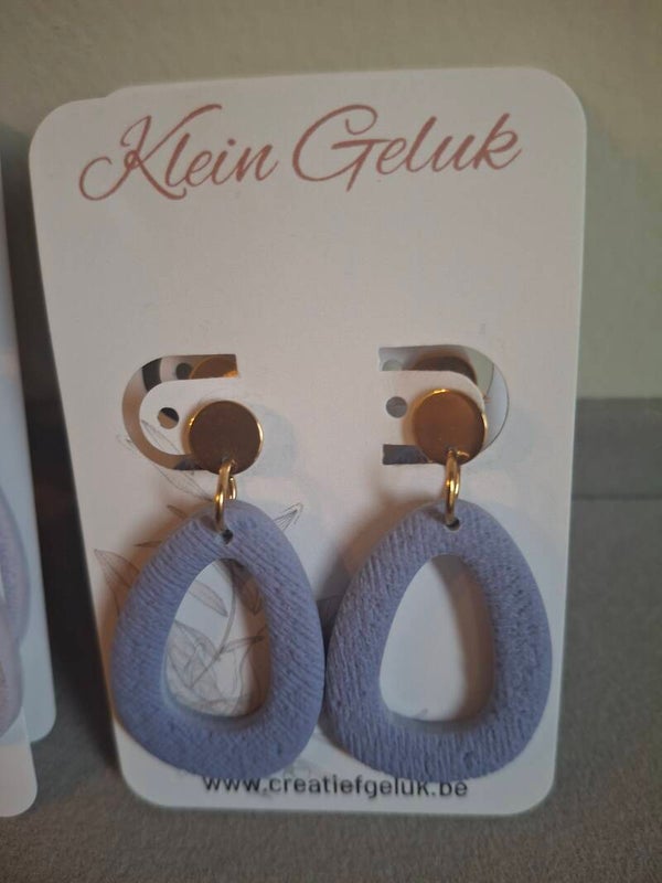 Polymeerklei oorbellen paars