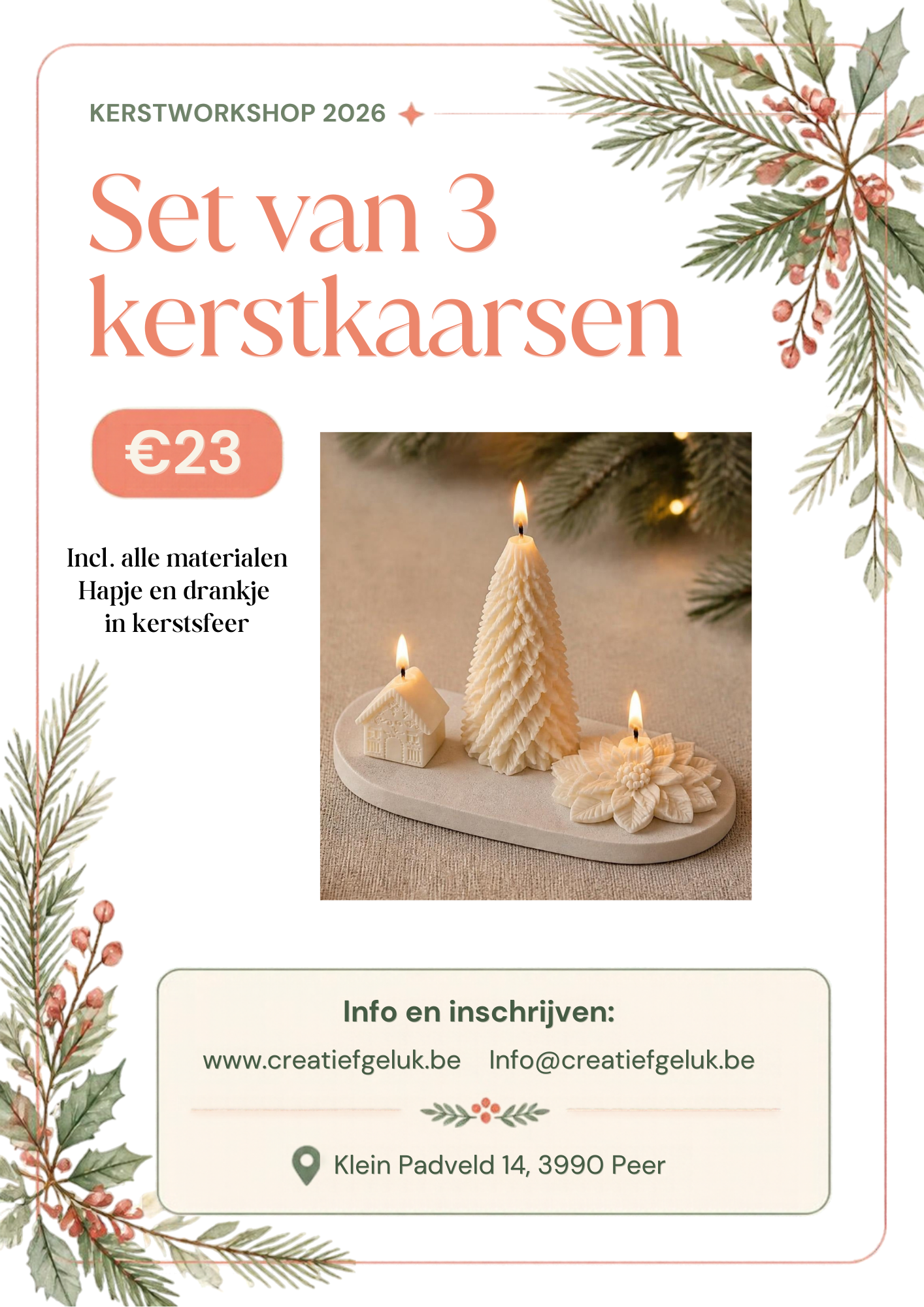 Set kerstkaarsen