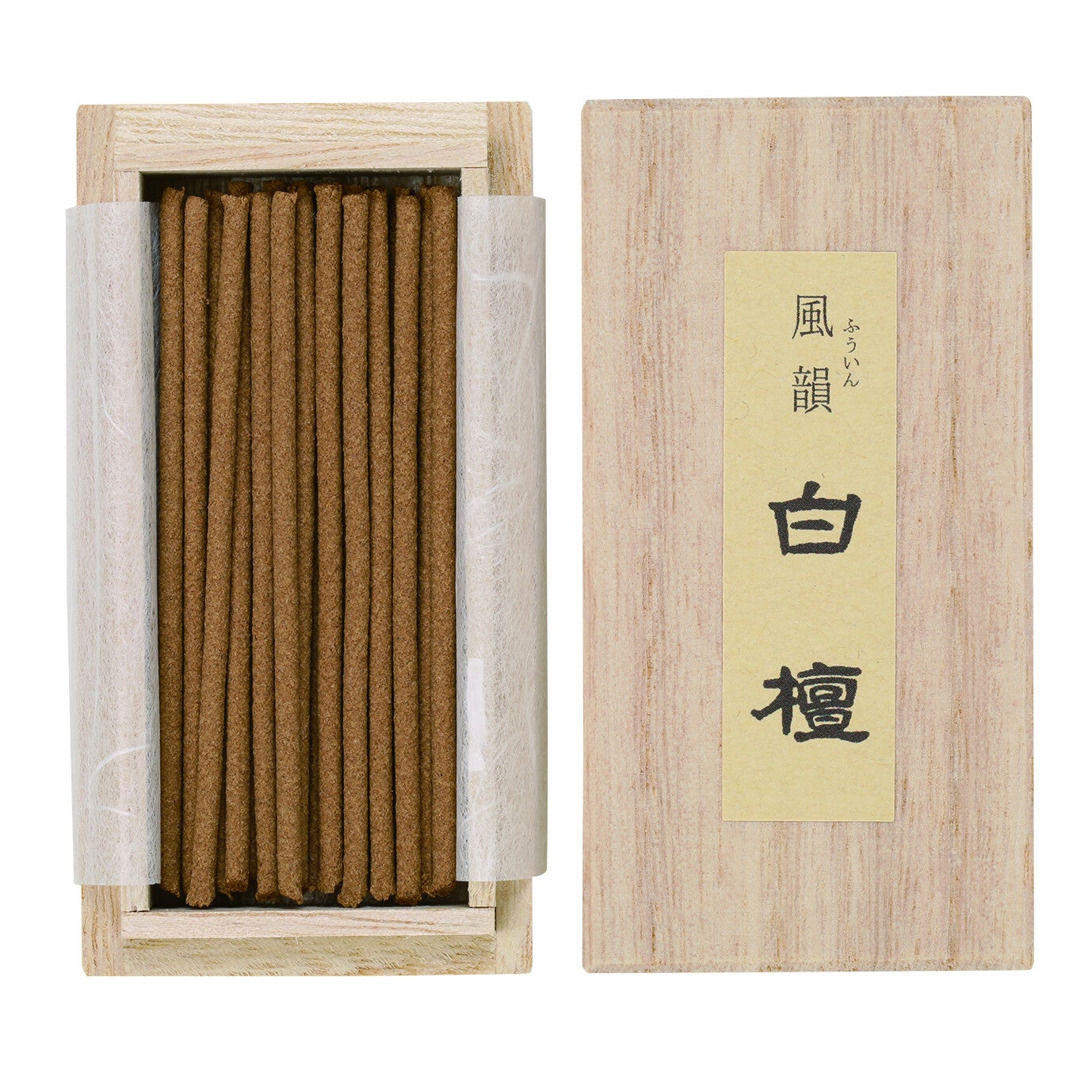 Fu-in Sandalwood Incense – Made in Japan, Approx 20 Sticks Paulownia wood box