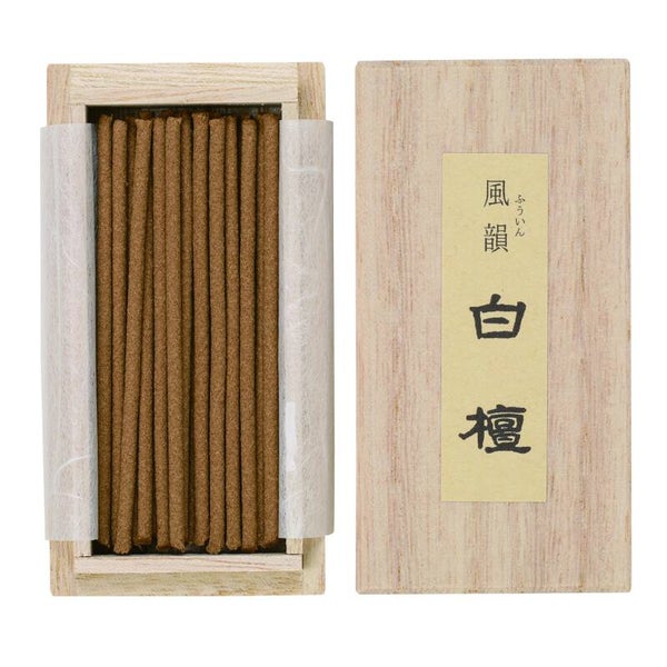 Fu-in Sandalwood Incense – Made in Japan, Approx 20 Sticks Paulownia wood box
