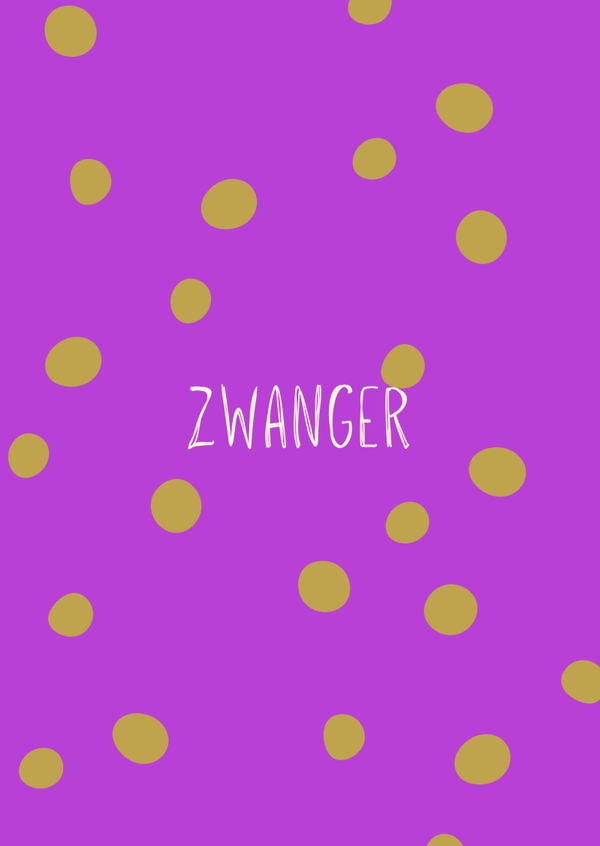Zwanger paars met stip geel- Zwangerschap