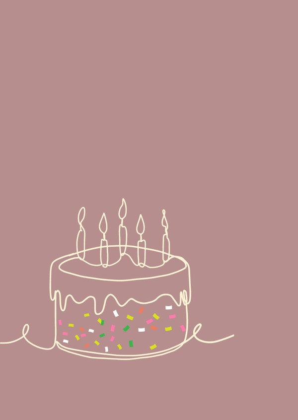 Taart met confetti- verjaardag