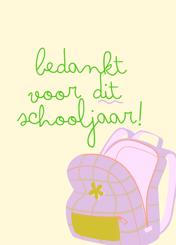 Bedankt voor dit schooljaar- Juffenkaart