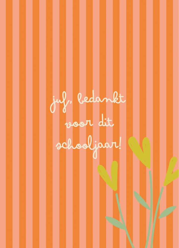 Juf bedankt voor dit schooljaar- streep