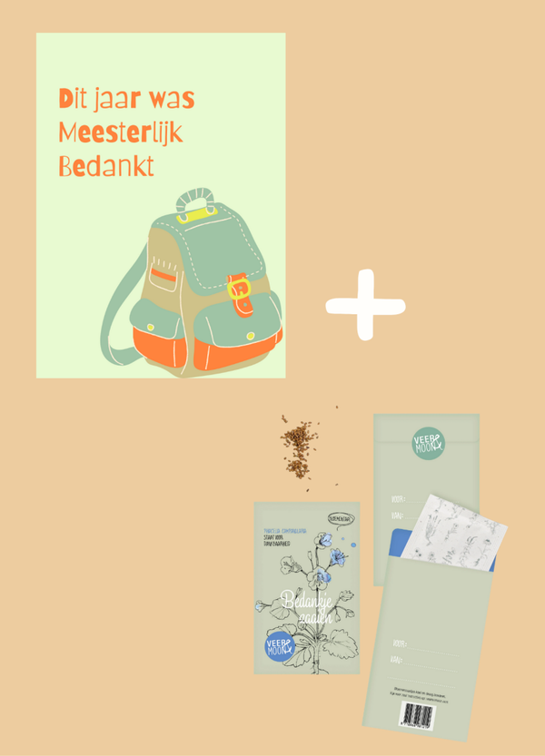 Kaart meesterlijk + bloemzaadjes