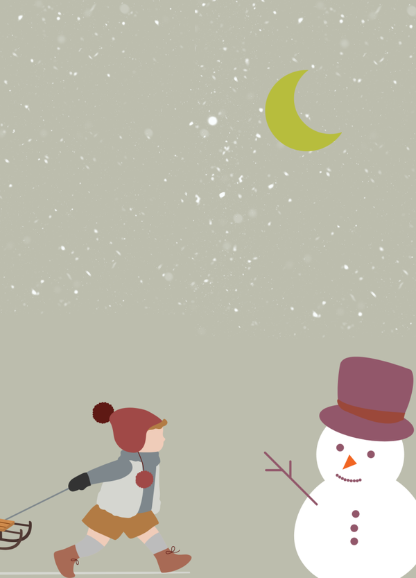 Jongen met slee- Winter
