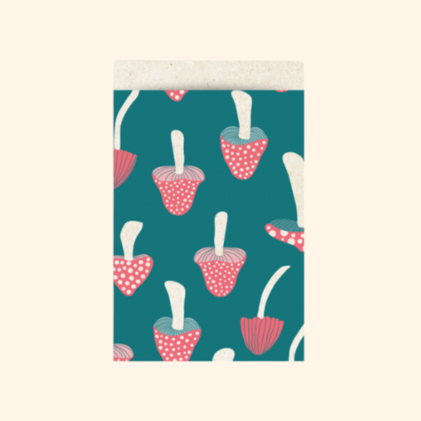 Cadeauzakje paddenstoelen- 5 stuks (17 x 25 cm)
